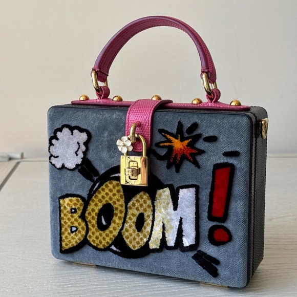Dolce Gabbana Dolce Box Velvet Boom Bag - Picture 2 of 10